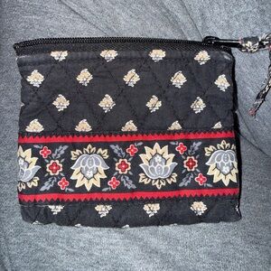 Vera Bradley Black and Red Quilted Cosmetic Bag